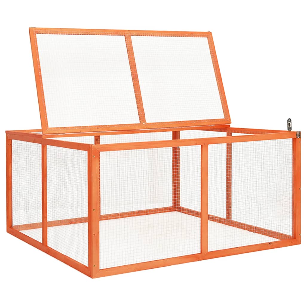 Králikáreň 124x120x60 cm masívne jedľové drevo