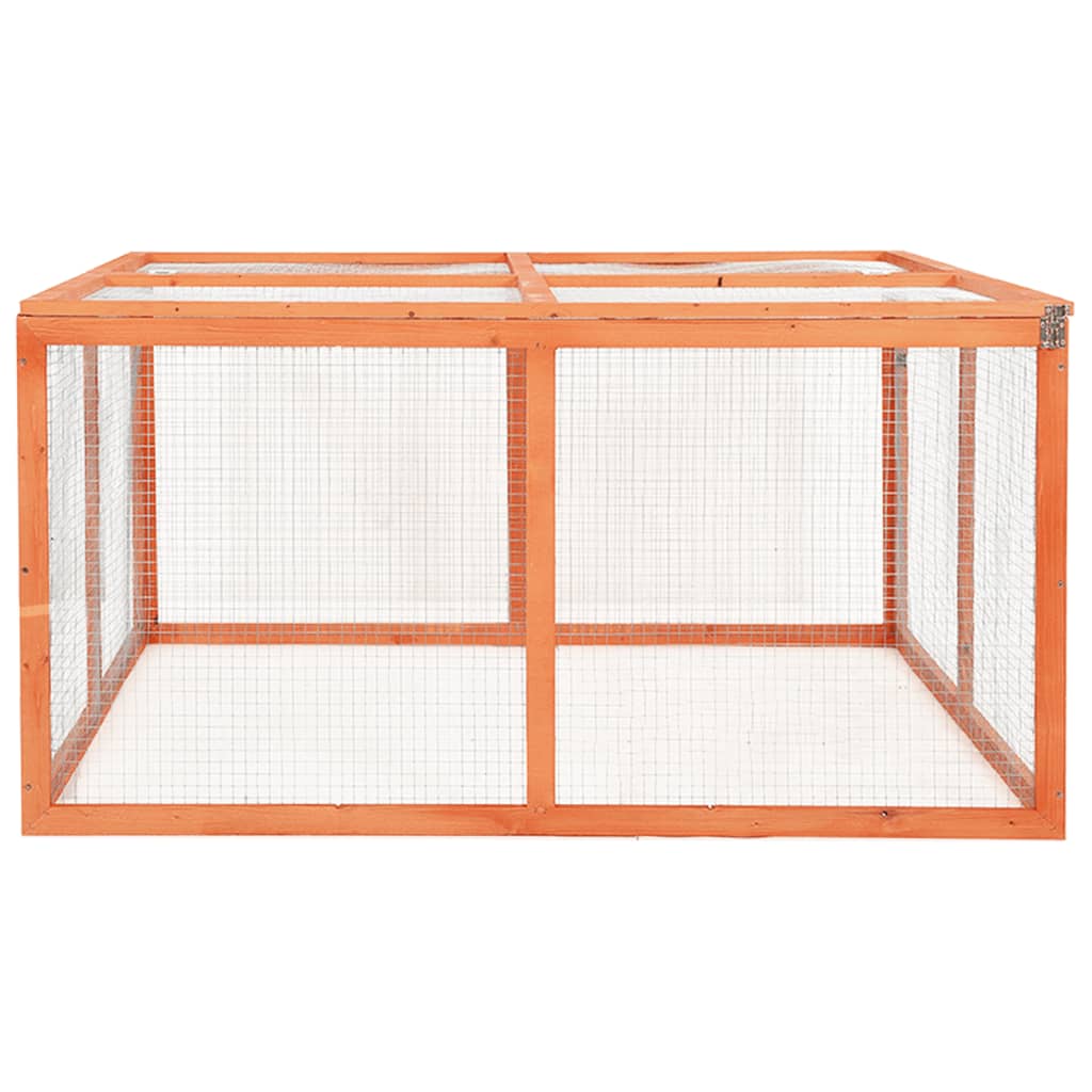 Králikáreň 124x120x60 cm masívne jedľové drevo