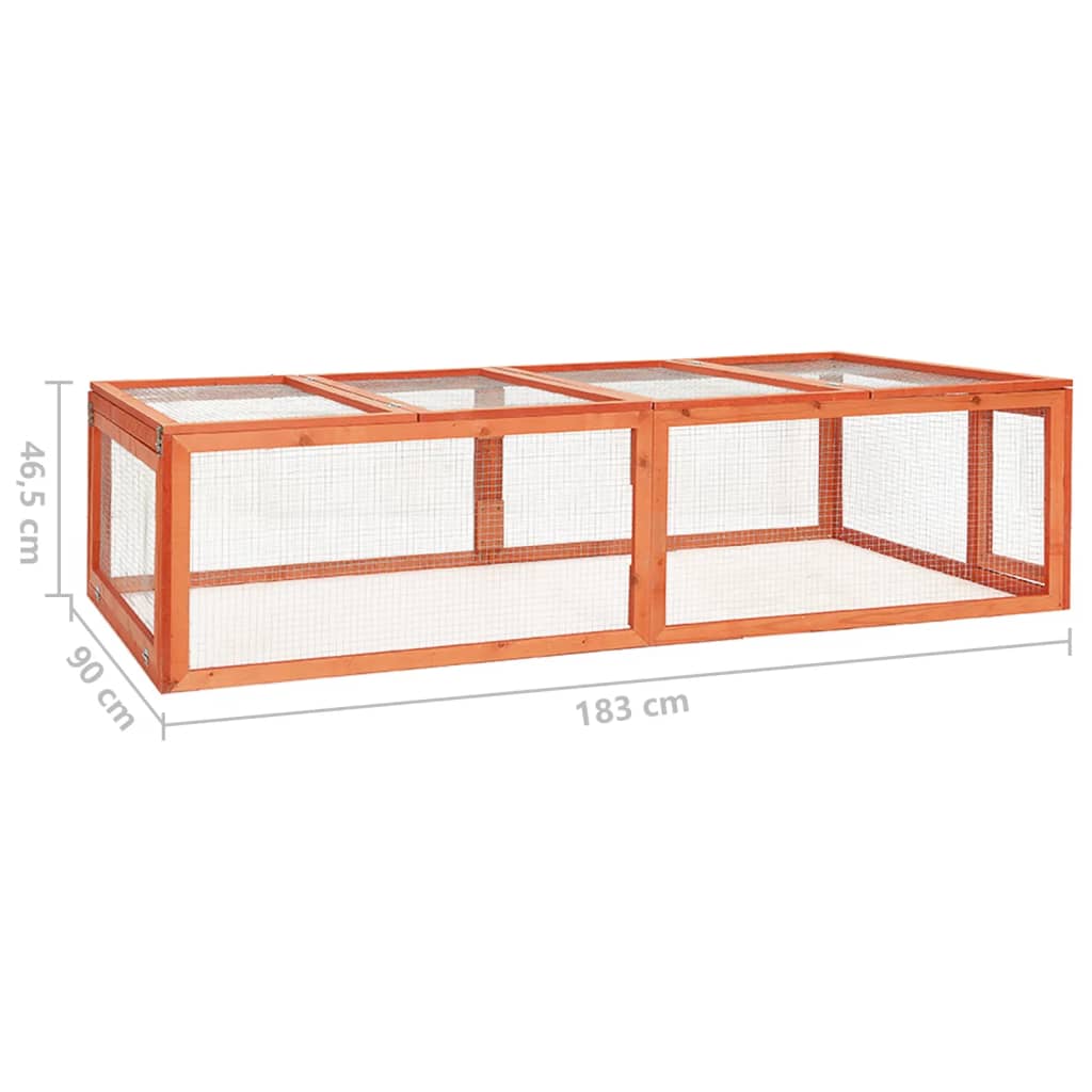 Králikáreň 183x90x46,5 cm masívne jedľové drevo