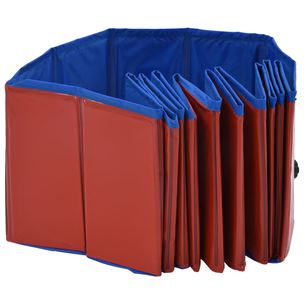 Skladací bazén pre psov červená 120x30 cm PVC