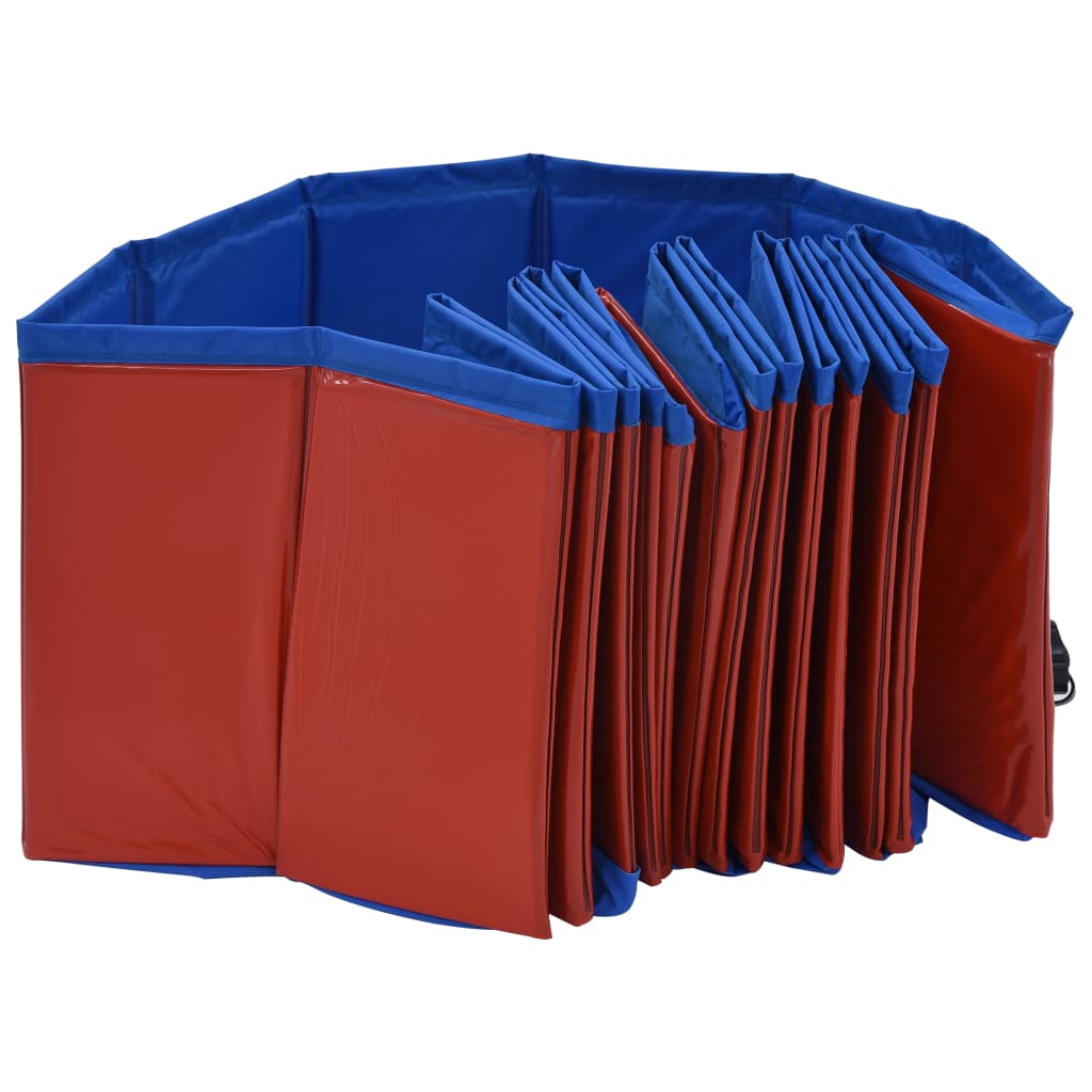 Skladací bazén pre psov červená 160x30 cm PVC