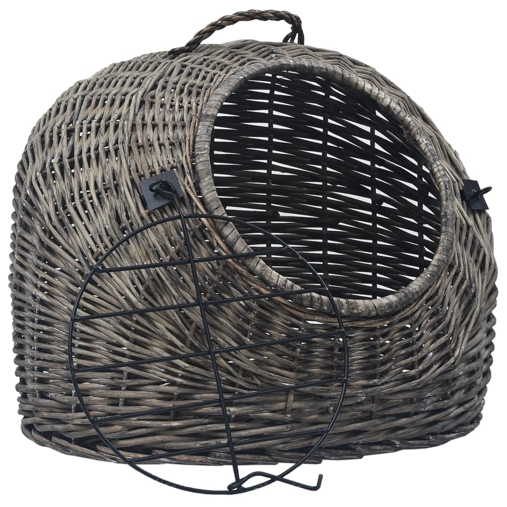 Prepravka pre mačku sivá 60x45x45 cm prírodná vŕba