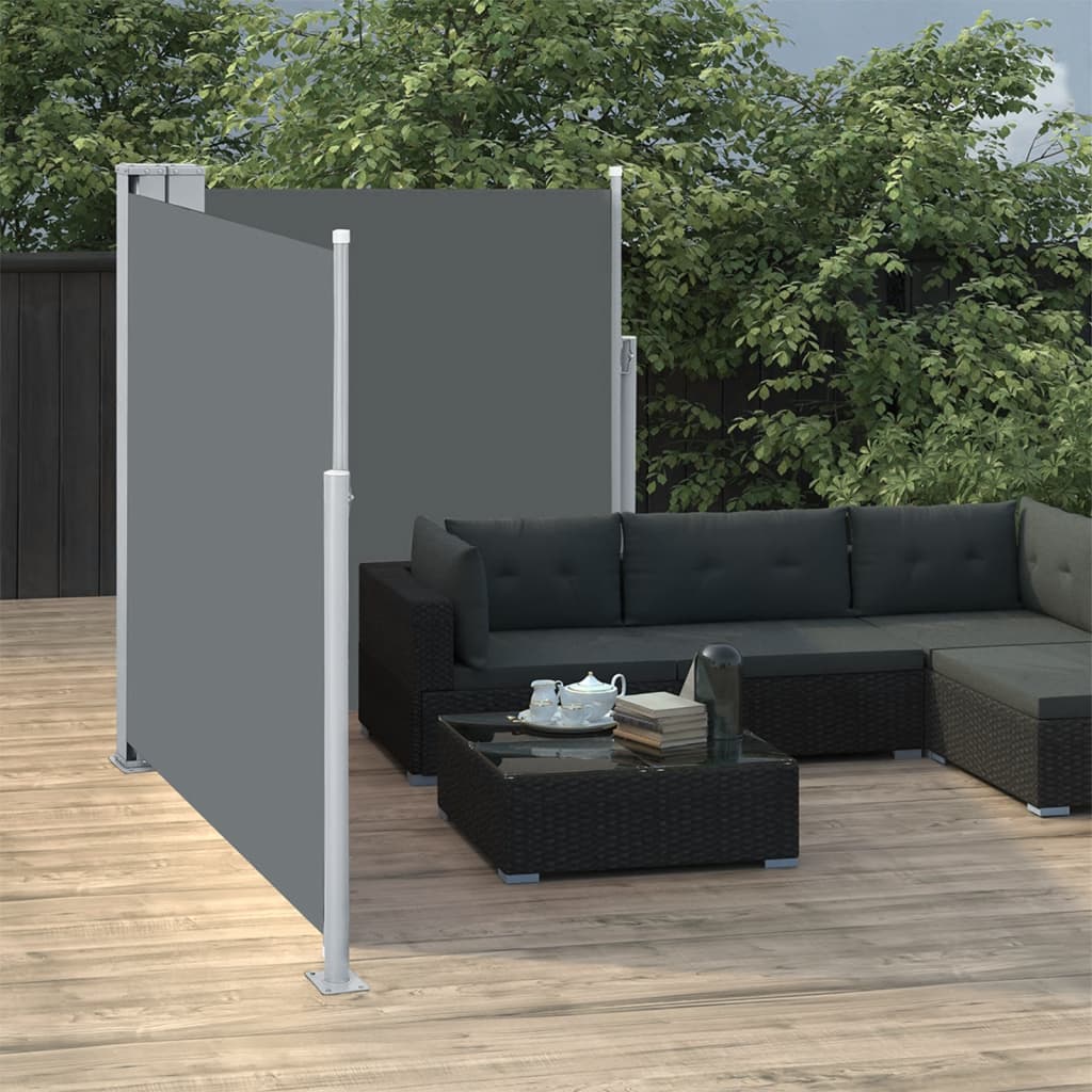 Zaťahovacia dvojitá bočná markíza na terasu 170x600cm, antracit