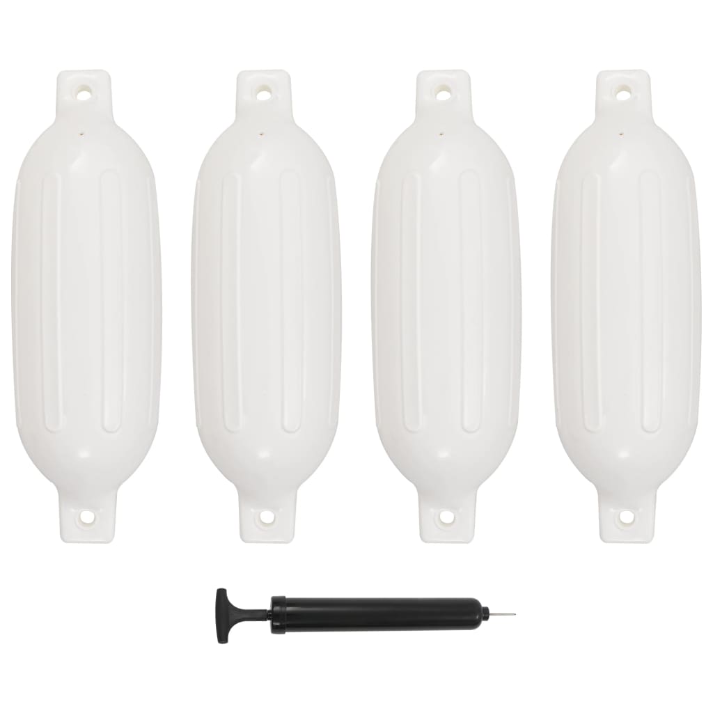 Lodný nárazník 4 ks, biely 58,5x16,5 cm, PVC