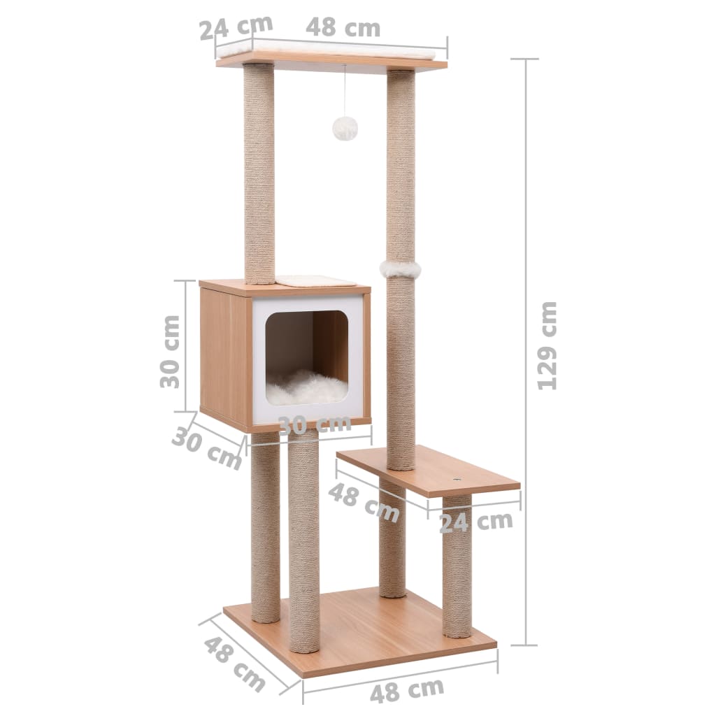 Škrabadlo pre mačky so sisalovou podložkou 129 cm
