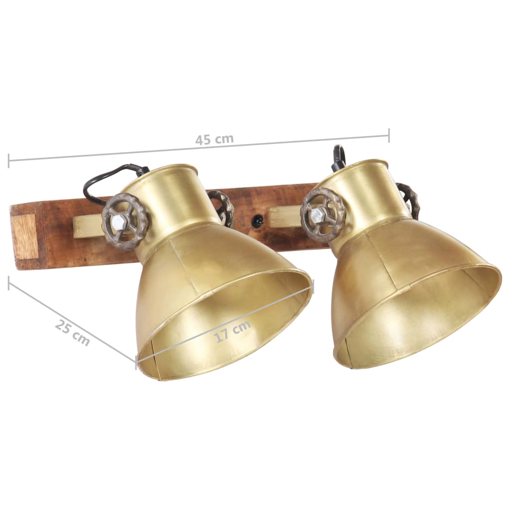 Industriálna nástenná lampa mosadzná 45x25 cm E27