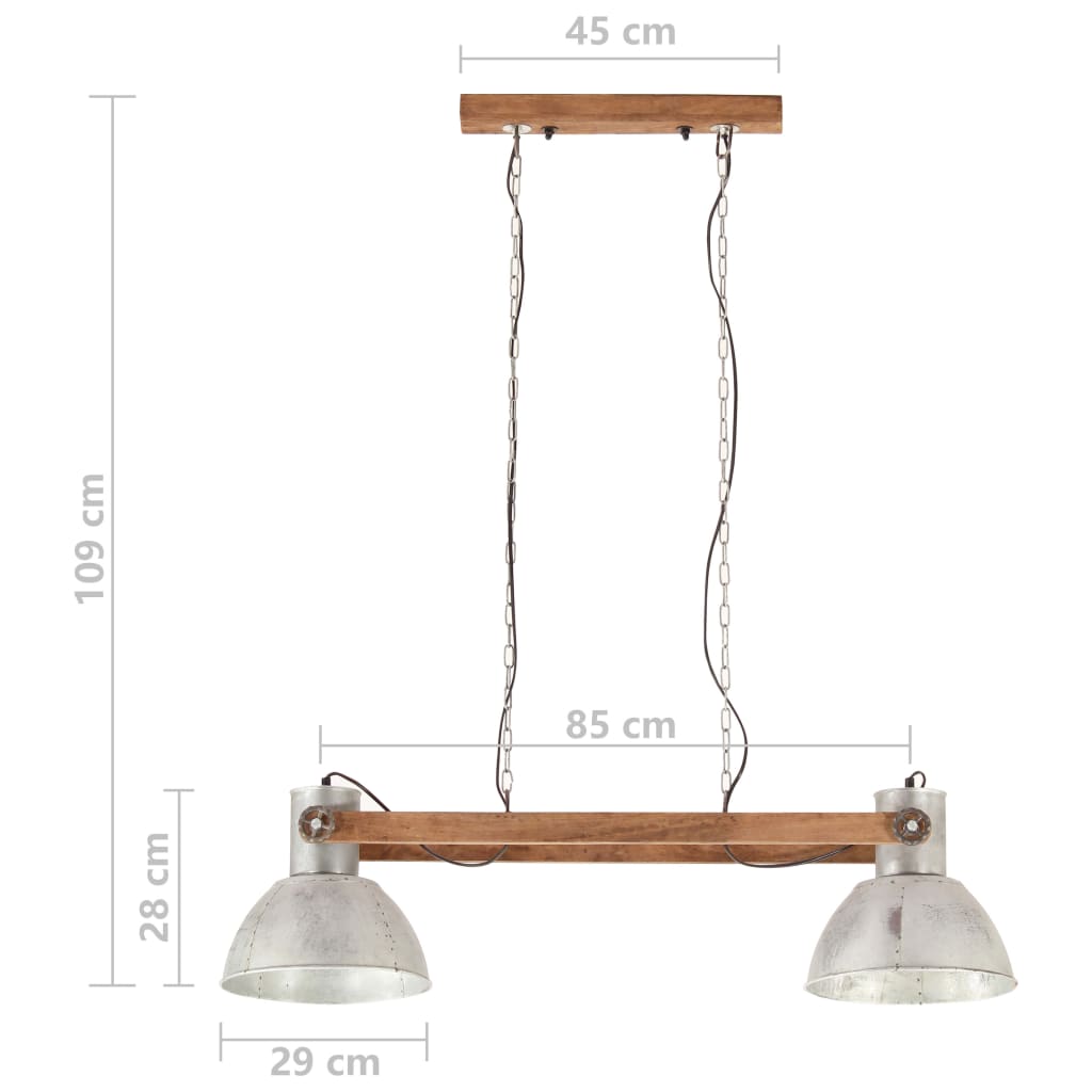 Industriálna závesná lampa 25 W strieborná 109 cm E27