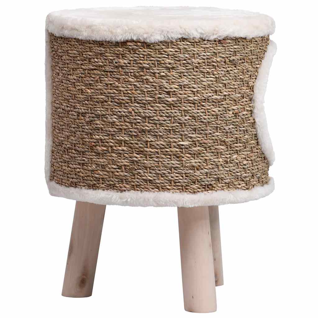 Domček pre mačky s drevenými nohami 41 cm morská tráva
