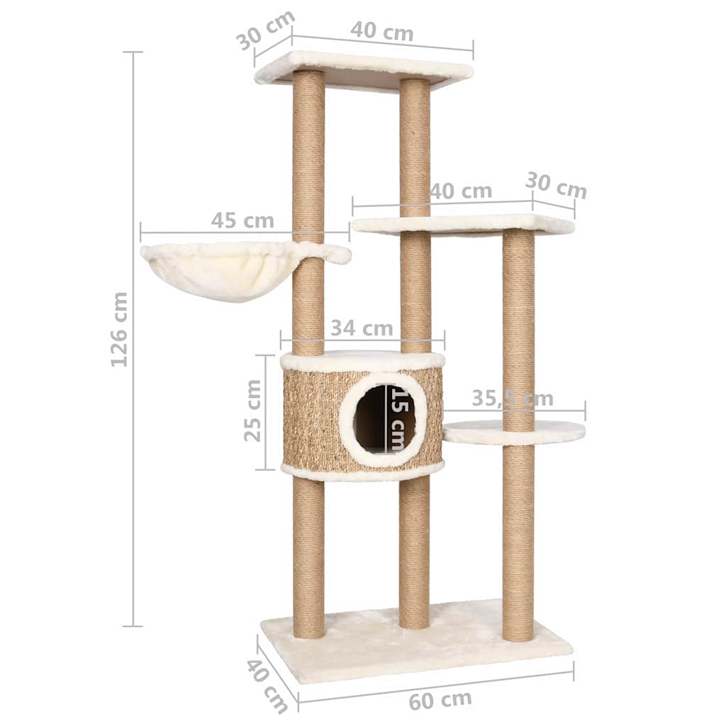 Škrabadlo pre mačky so stĺpikom 126 cm morská tráva