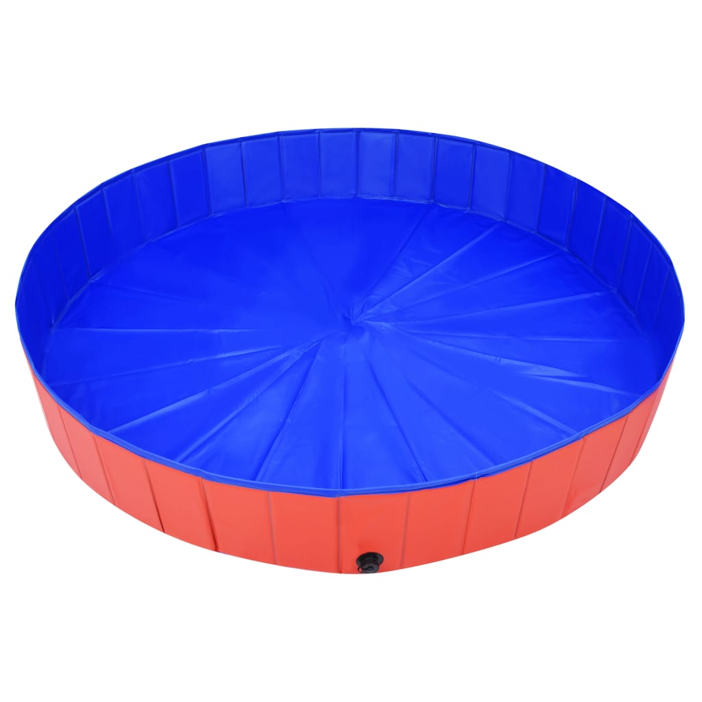 Skladací bazén pre psov červený 200x30 cm PVC
