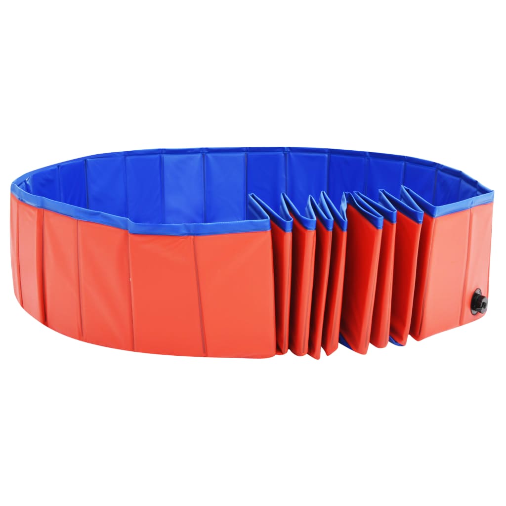Skladací bazén pre psov červený 200x30 cm PVC