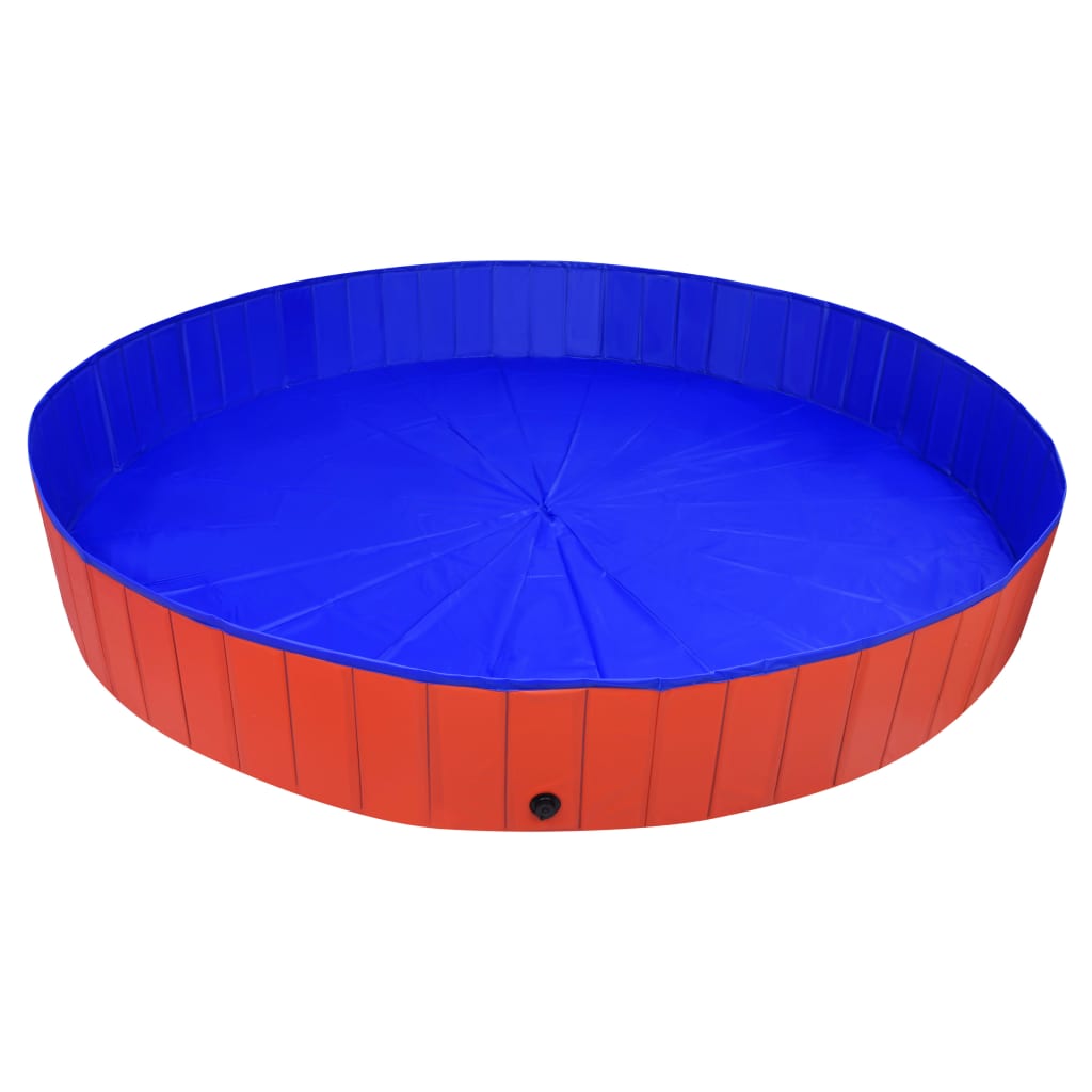Skladací bazén pre psov červený 300x40 cm PVC