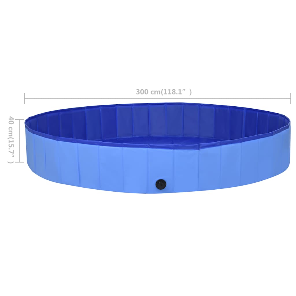 Skladací bazén pre psov modrý 300x40 cm PVC