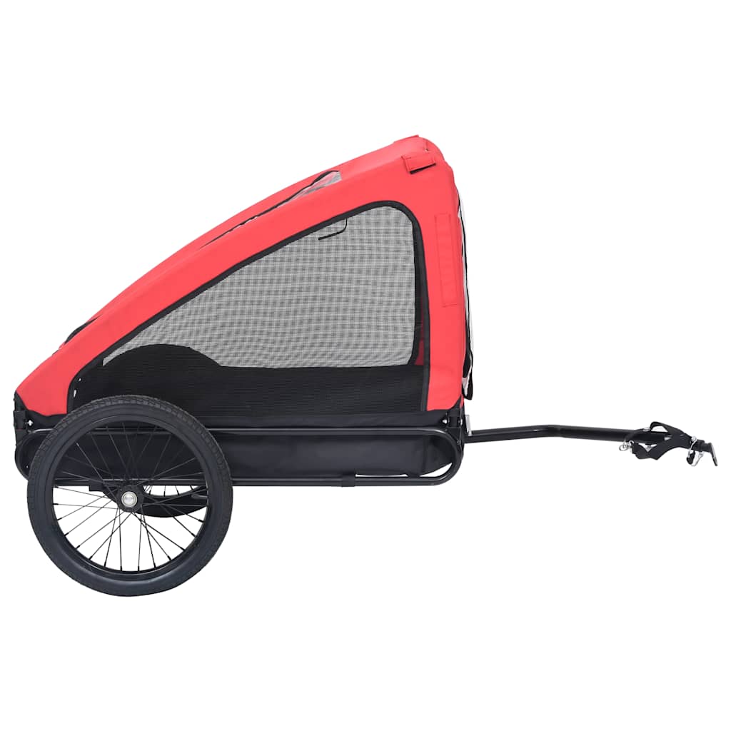 Vozík za bicykel pre psa, červeno čierny