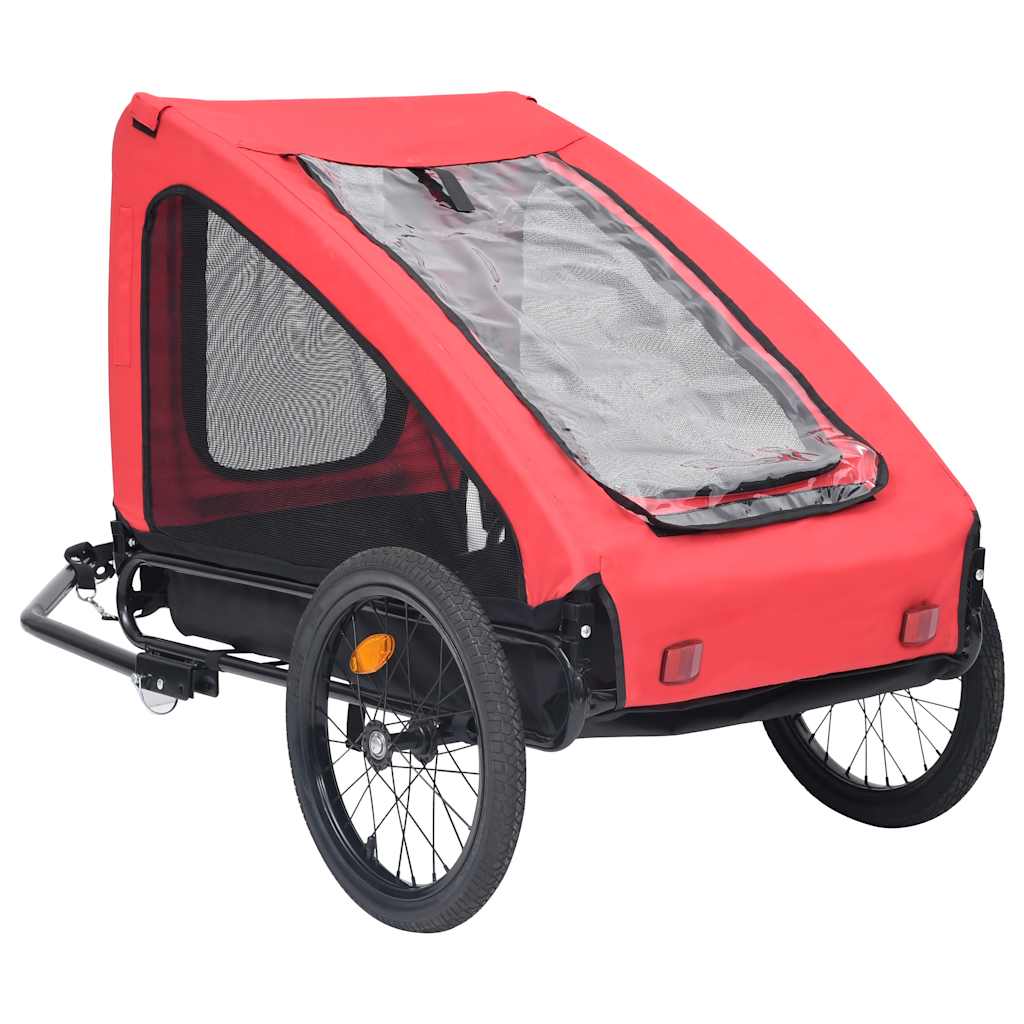 Vozík za bicykel pre psa, červeno čierny