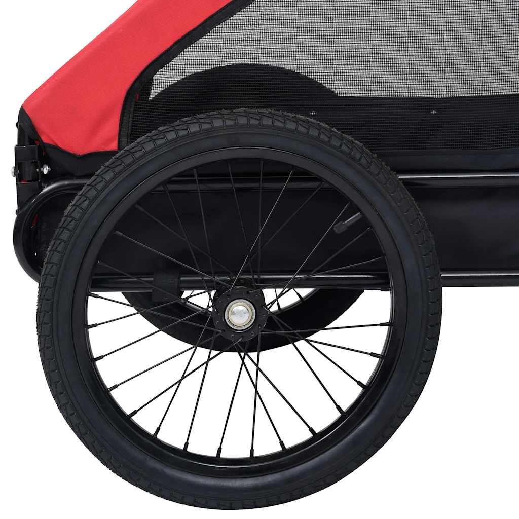 Vozík za bicykel pre psa, červeno čierny