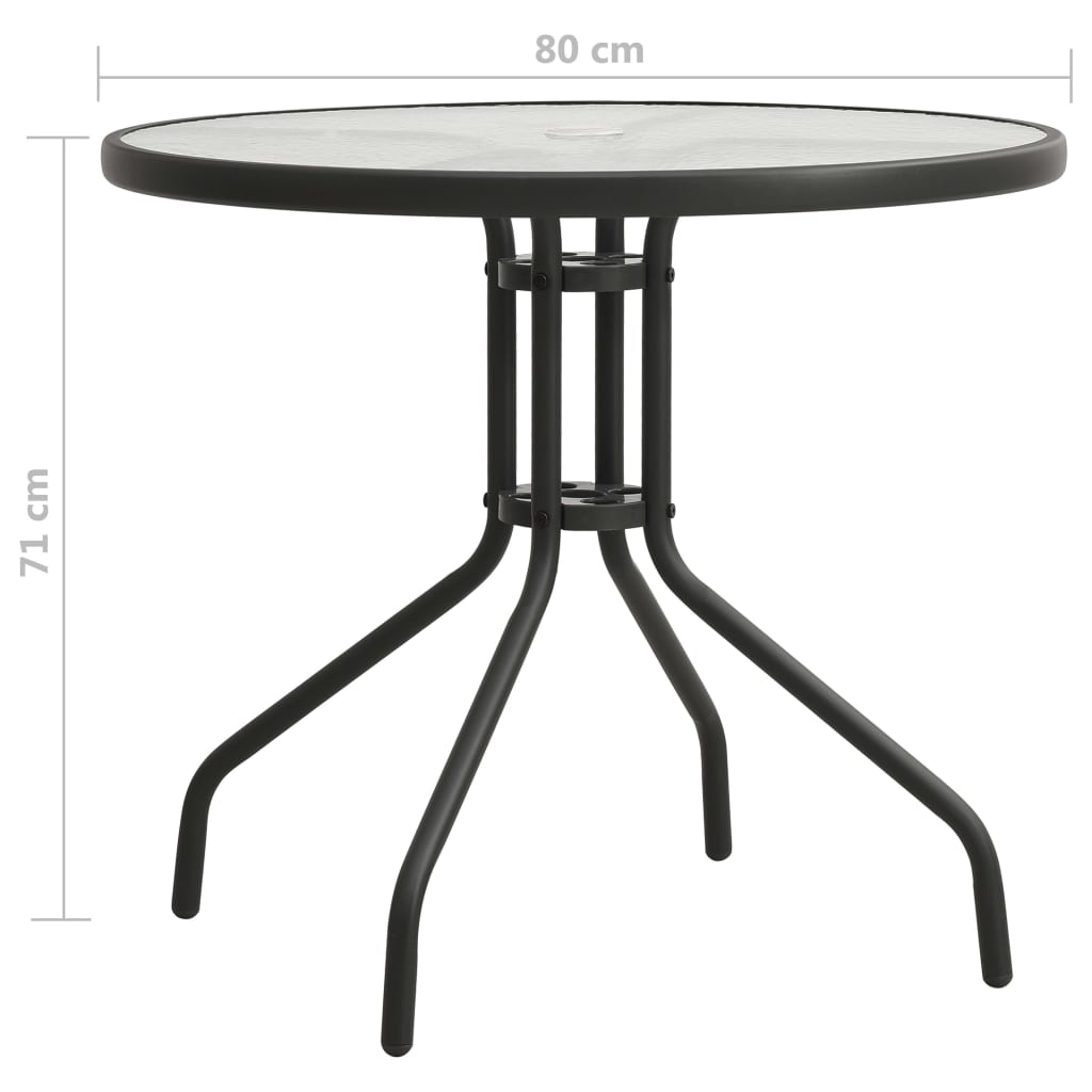 Bistro stolík antracitový Ø80x71 cm oceľ