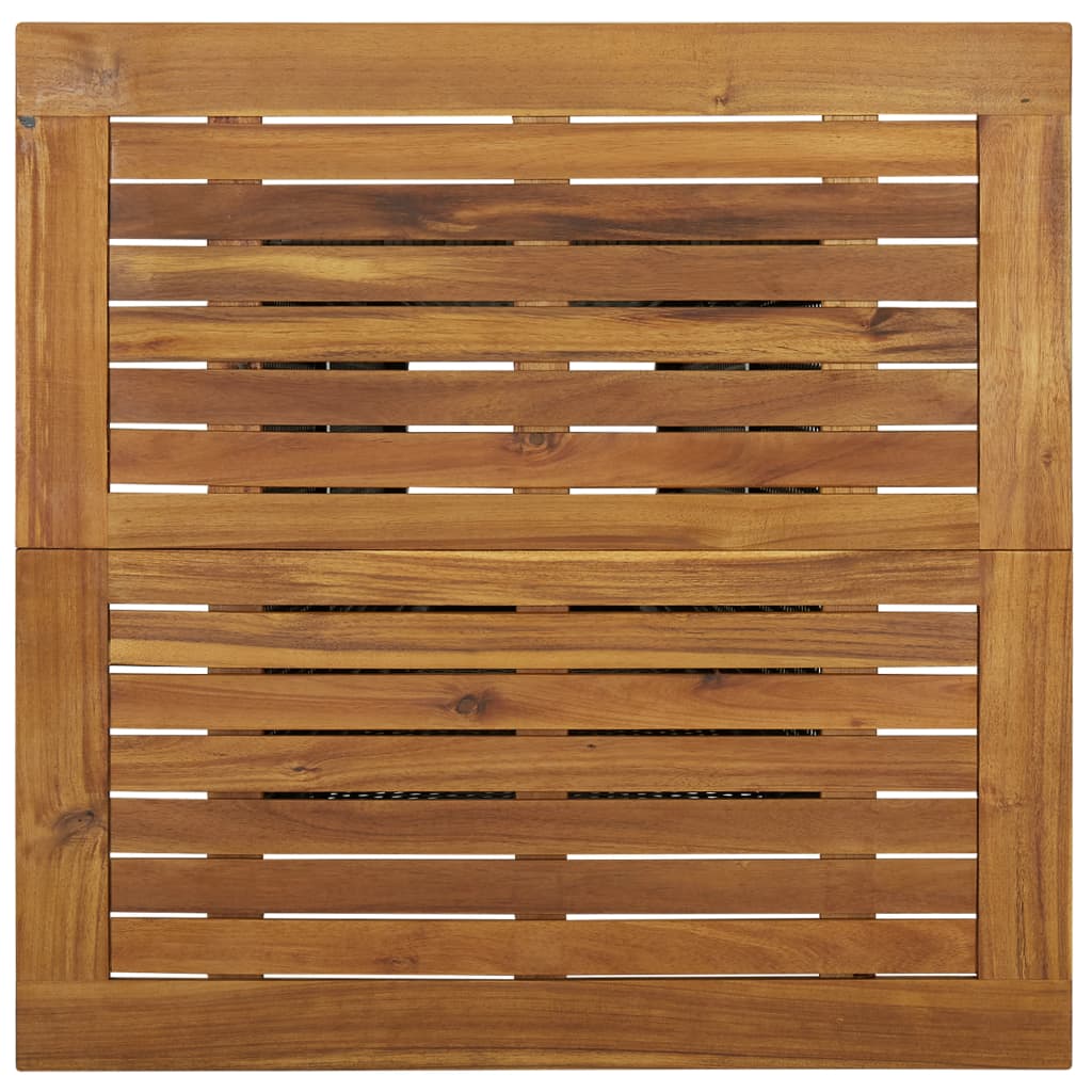 Barový stôl sivý 80x80x110 cm polyratan a akáciový masív