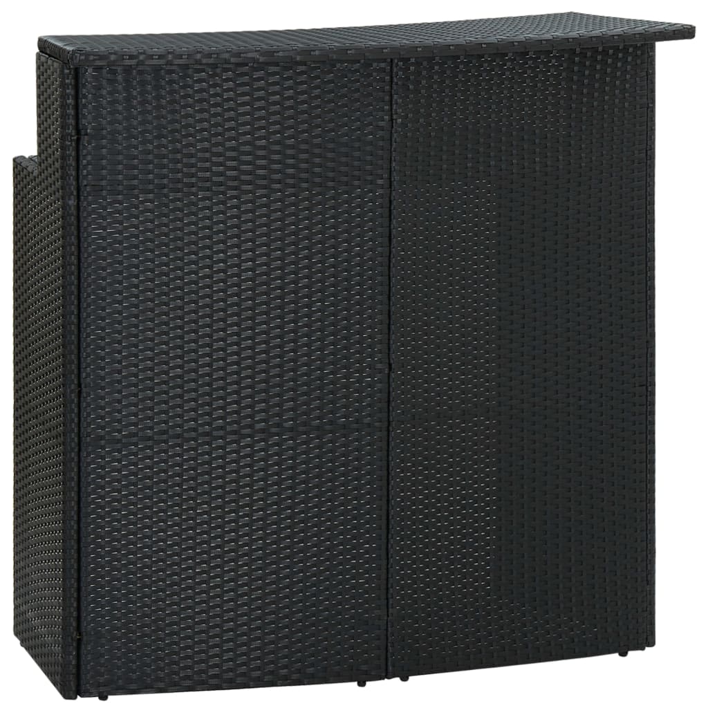 Záhradný barový stôl čierny 120x55x110 cm polyratan