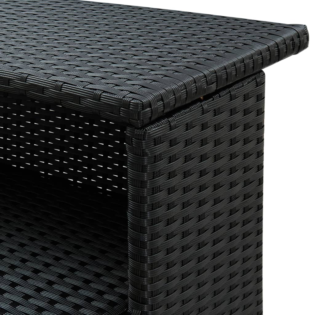 Záhradný barový stôl čierny 120x55x110 cm polyratan