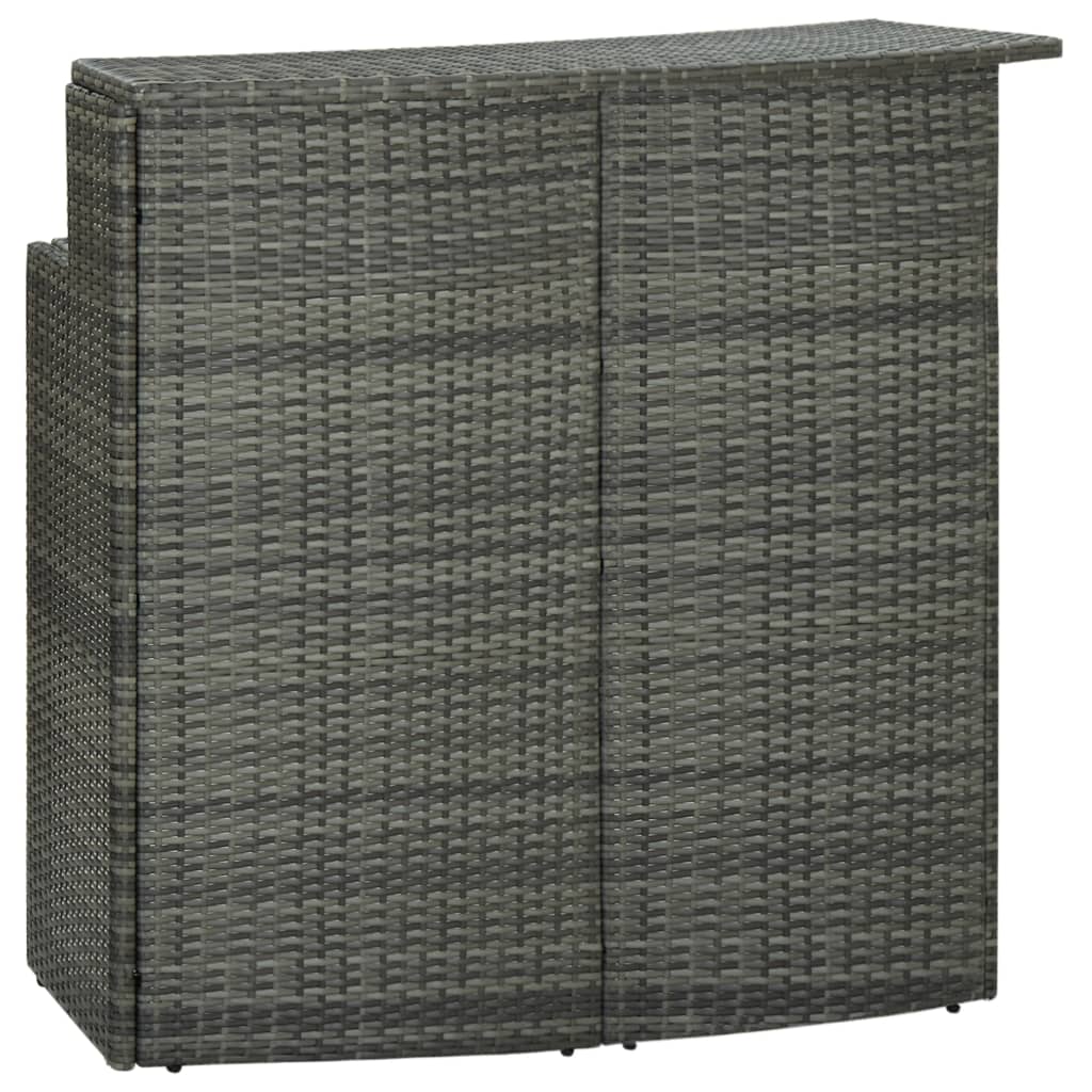Záhradný barový stôl sivý 120x55x110 cm polyratan