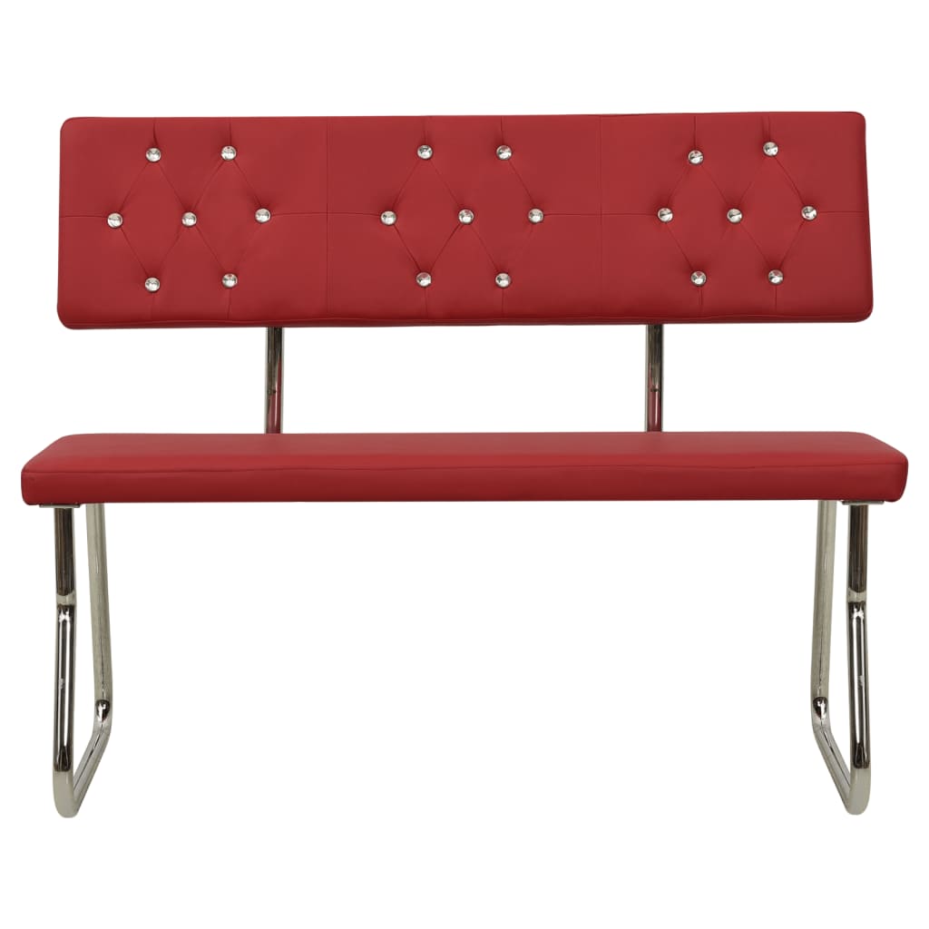 Lavica 110 cm vínovo-červená umelá koža