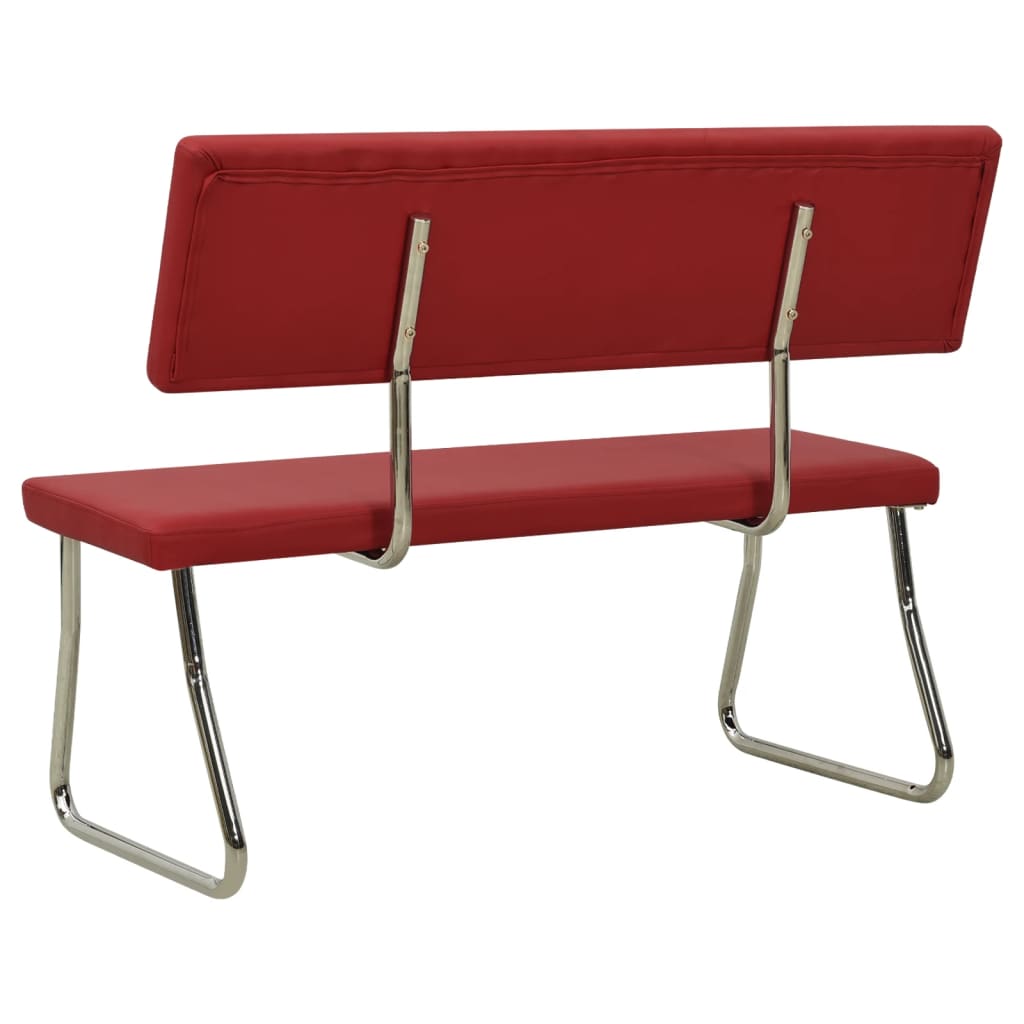 Lavica 110 cm vínovo-červená umelá koža