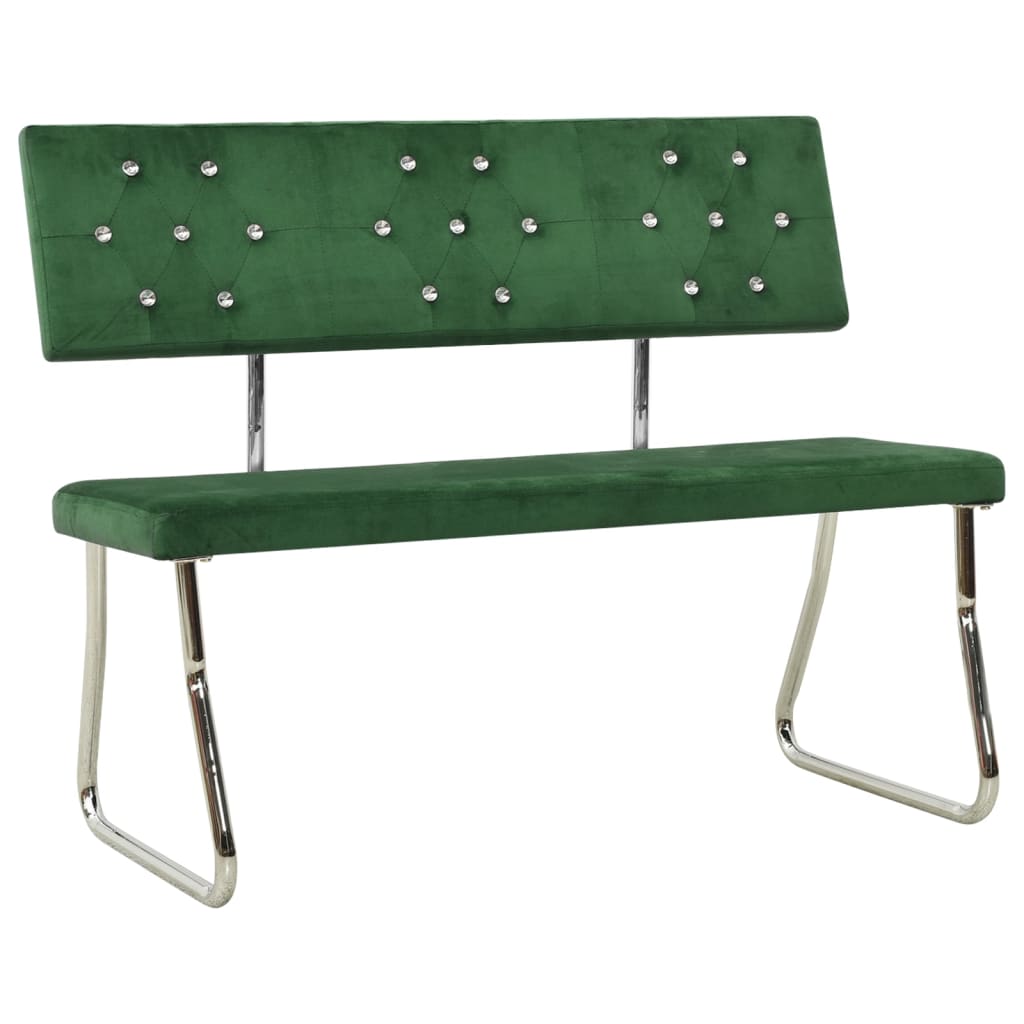 Lavica 110 cm tmavo-zelená zamatová