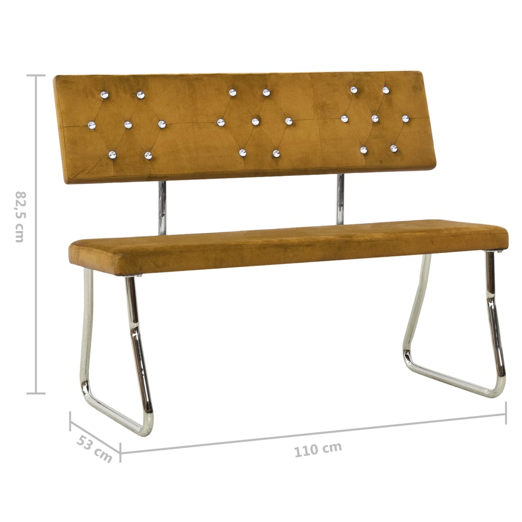 Lavica 110 cm hnedá zamatová