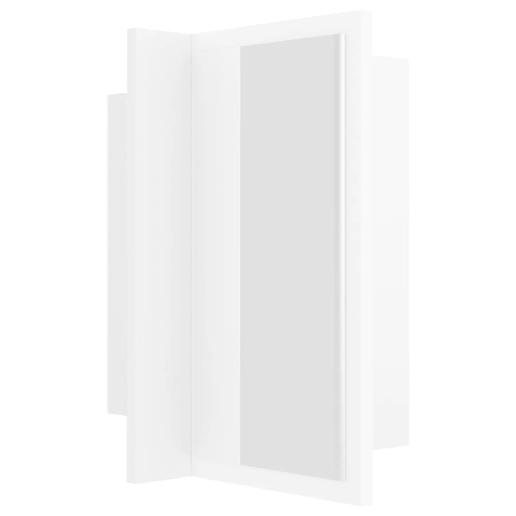 Kúpeľňová skrinka s LED a zrkadlom, biela 40x12x45 cm, akryl