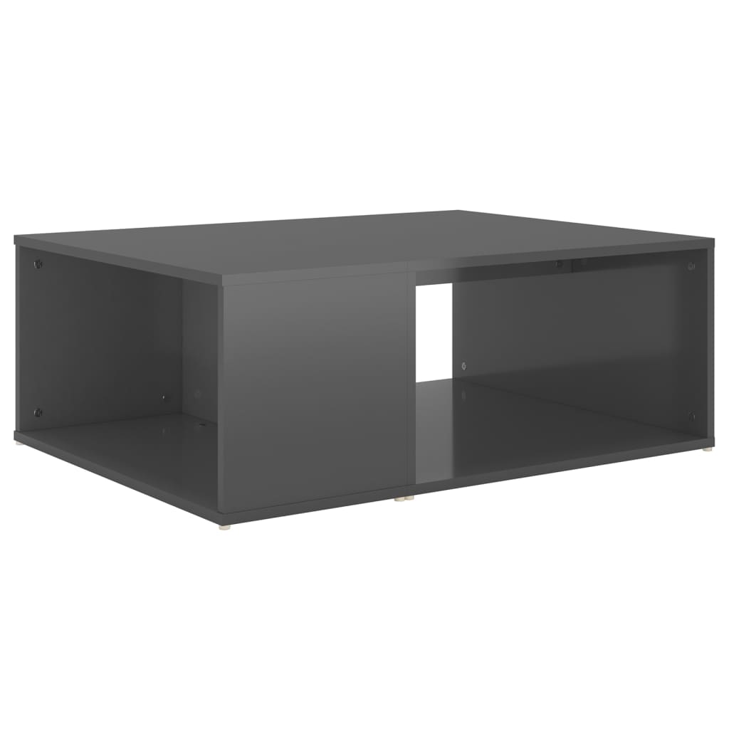 Konferenčný stolík lesklý sivý 90x67x33 cm drevotrieska