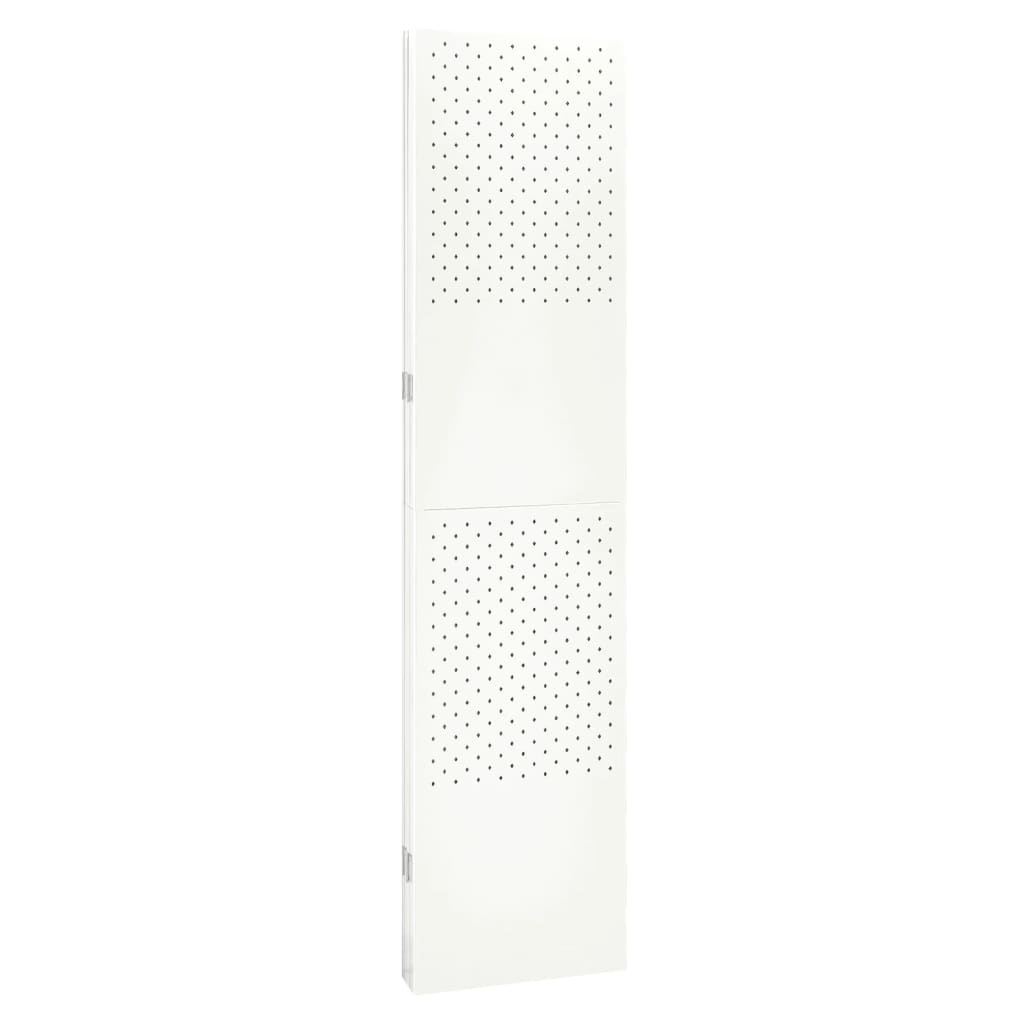 Paraván so 4 panelmi, biela 160x180 cm oceľ