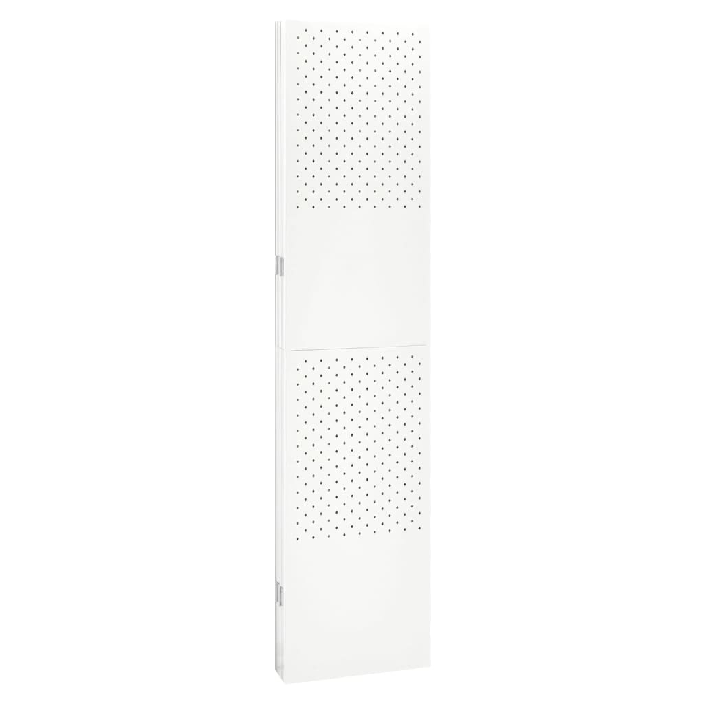Paraván s 5 panelmi, biela 200x180 cm oceľ