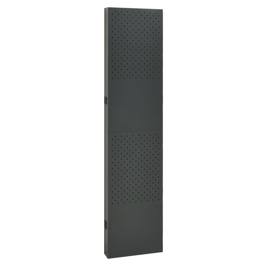 Paraván s 5 panelmi, antracitový 200x180 cm oceľ