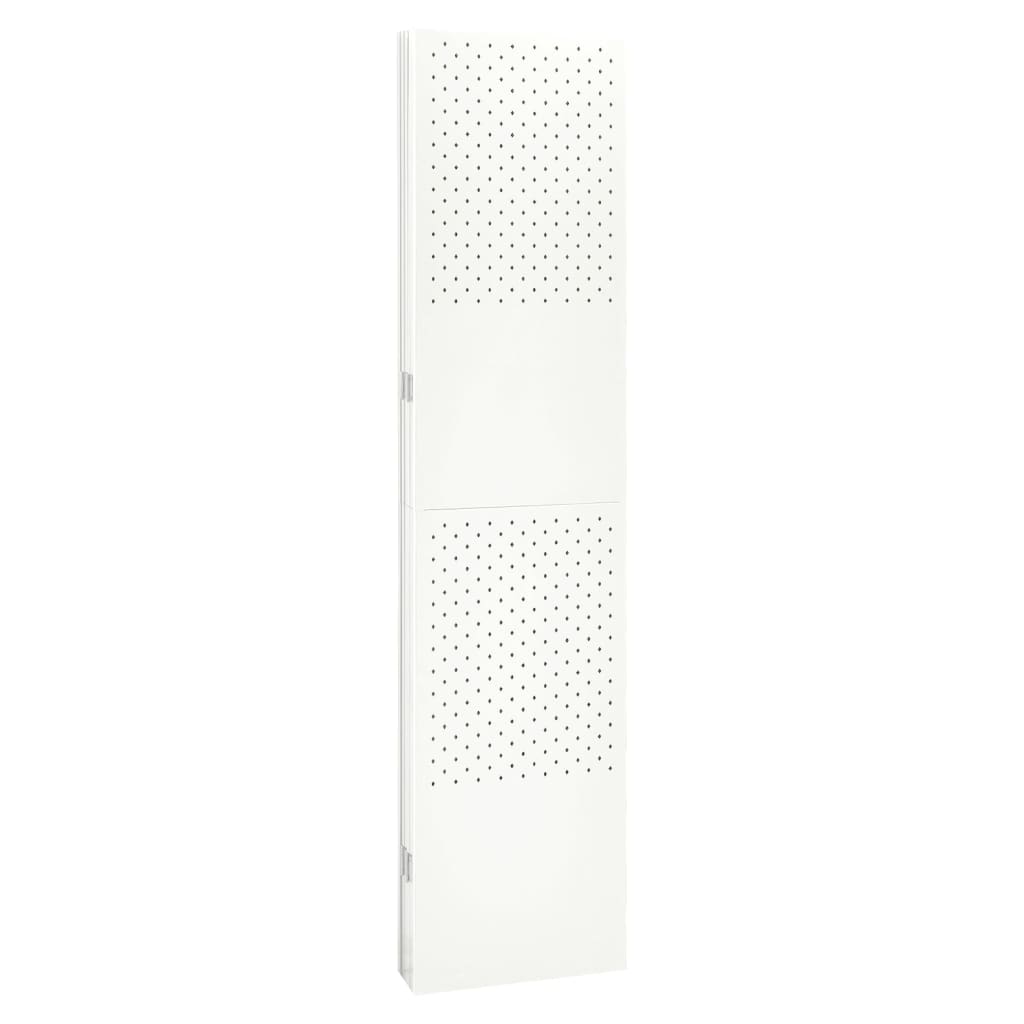 Paraván so 6 panelmi, biely 240x180 cm oceľ