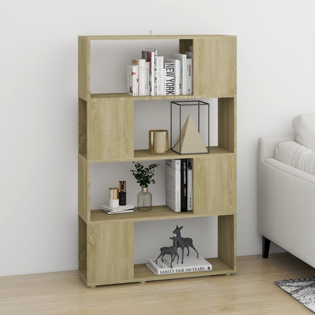 Knižnica deliaca stena dub sonoma 80x24x124,5 cm drevotrieska