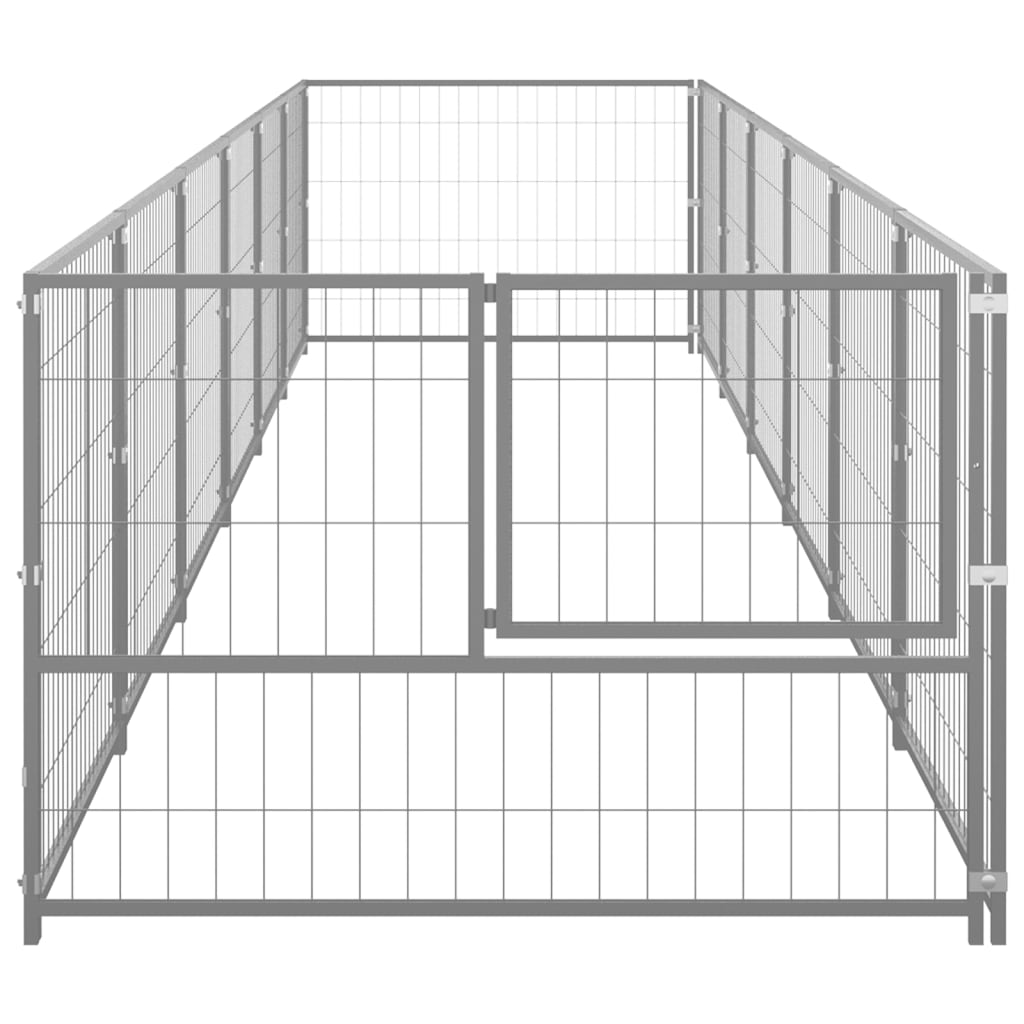 Koterec pre psy strieborný 6 m² oceľ