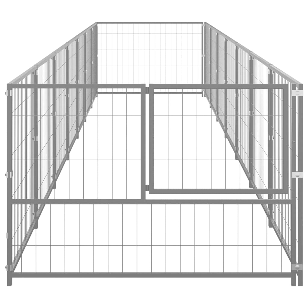 Koterec pre psy strieborný 7 m² oceľ