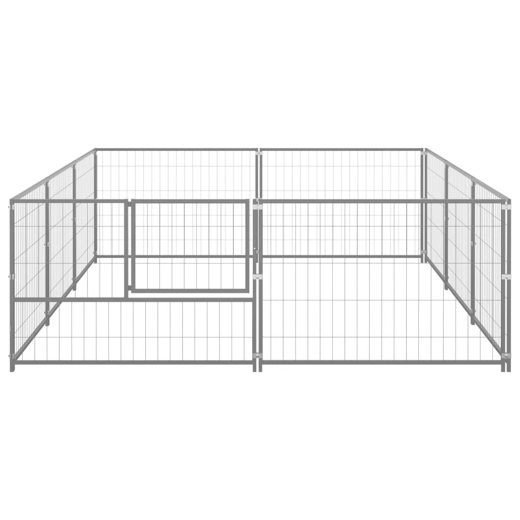 Koterec pre psy strieborný 6 m² oceľ