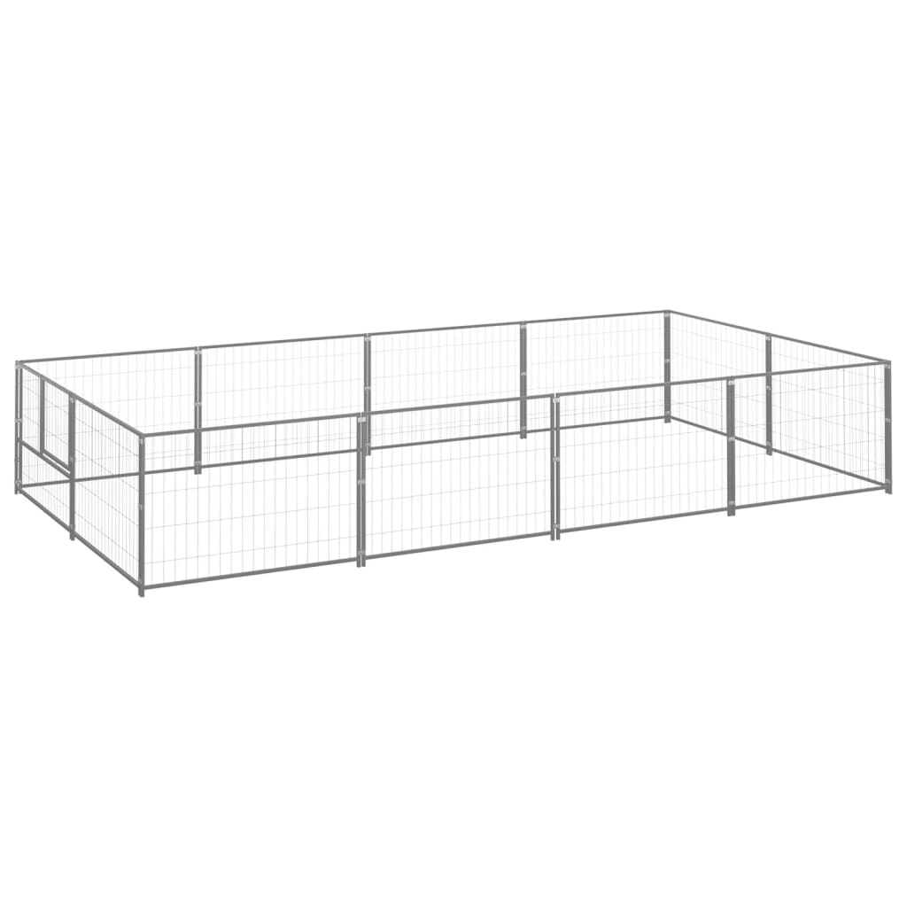 Koterec pre psy strieborný 8 m² oceľ