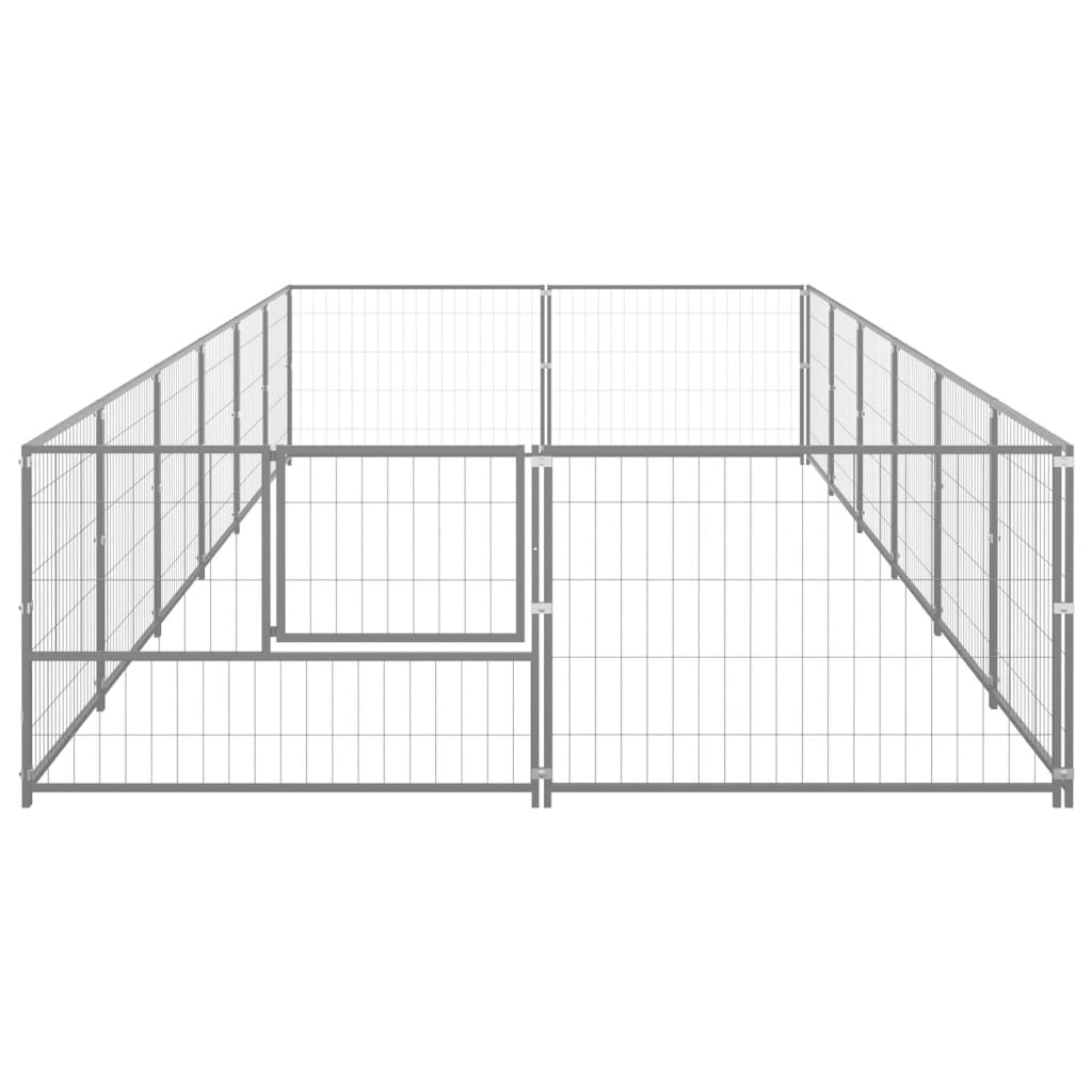 Koterec pre psov strieborný 12 m² oceľ