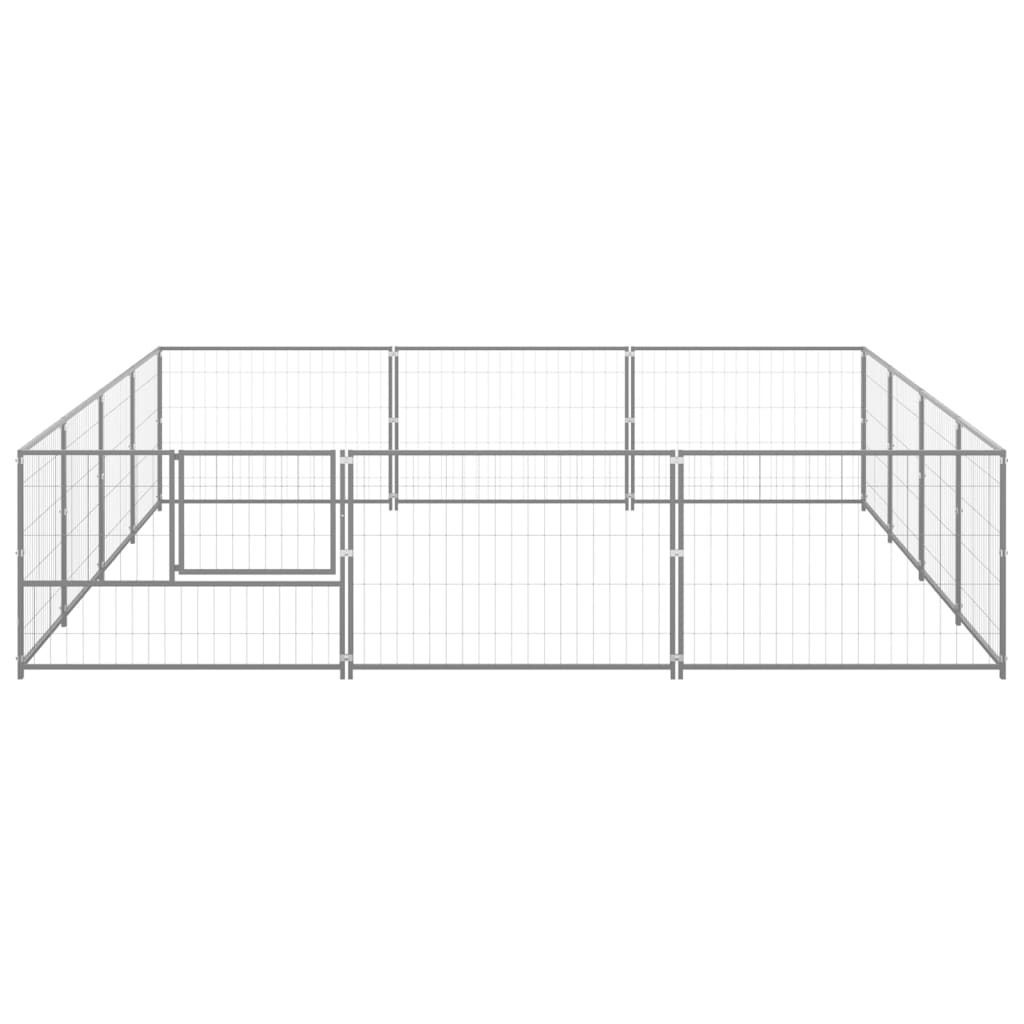 Koterec pre psy strieborný 12 m² oceľ