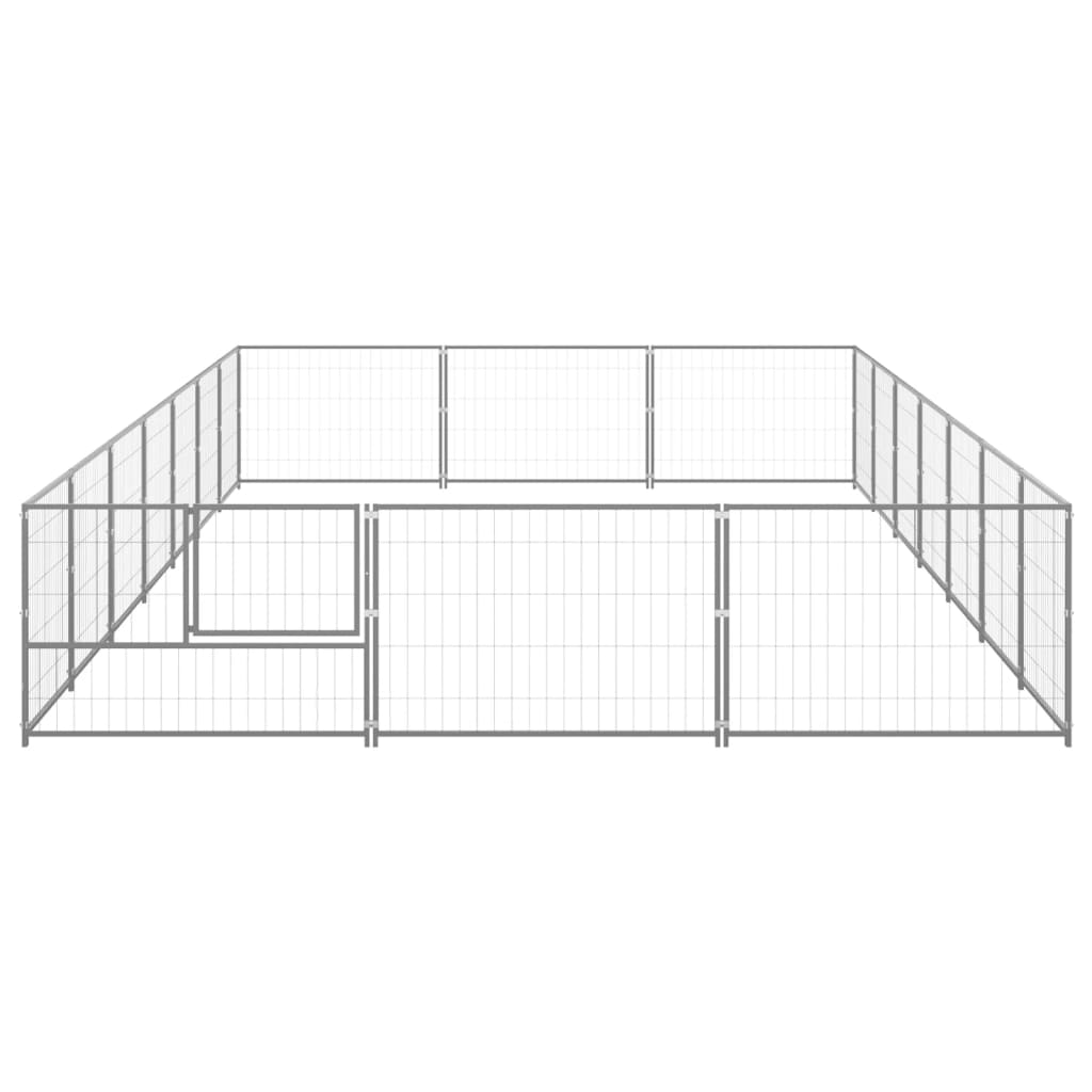 Koterec pre psy strieborný 21 m² oceľ