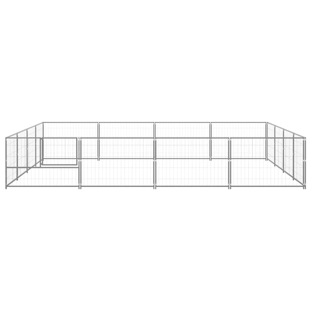 Koterec pre psy strieborný 16 m² oceľ