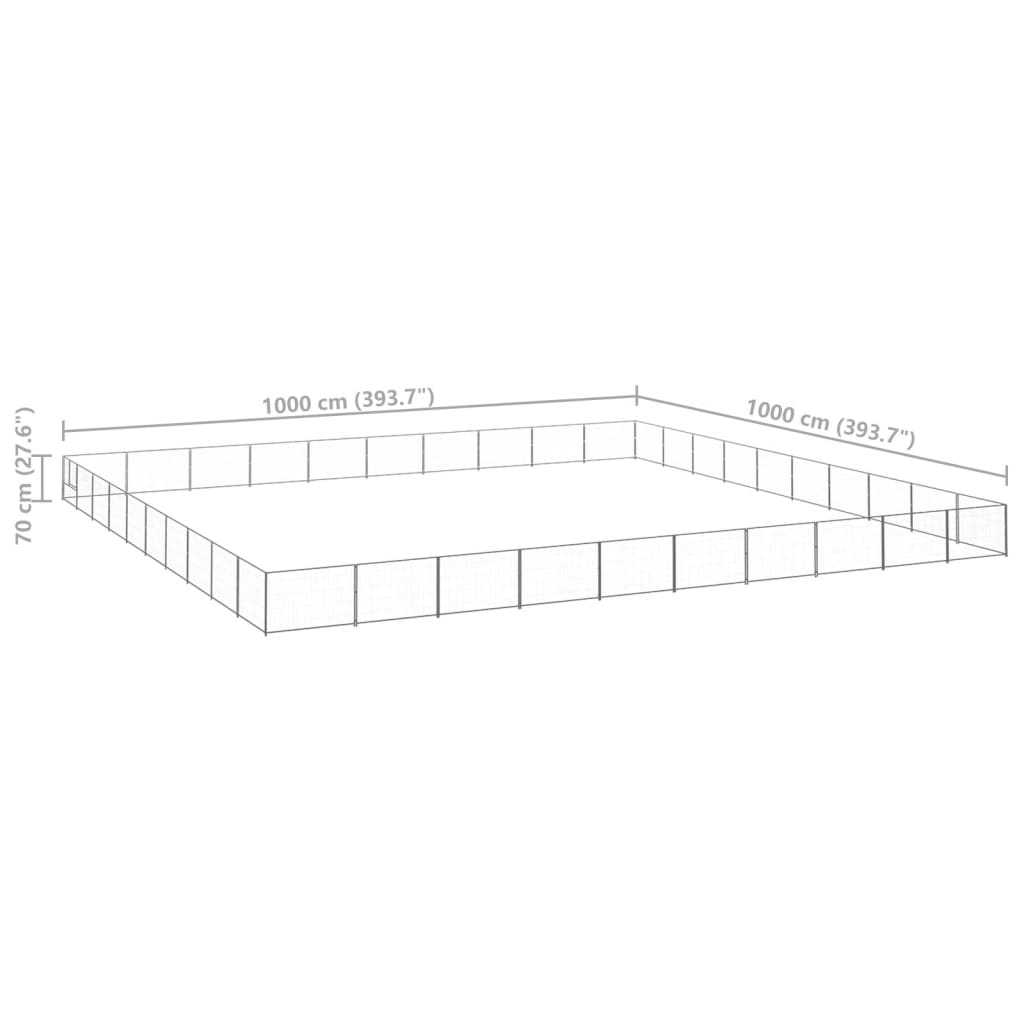 Koterec pre psov strieborný 100 m² oceľ