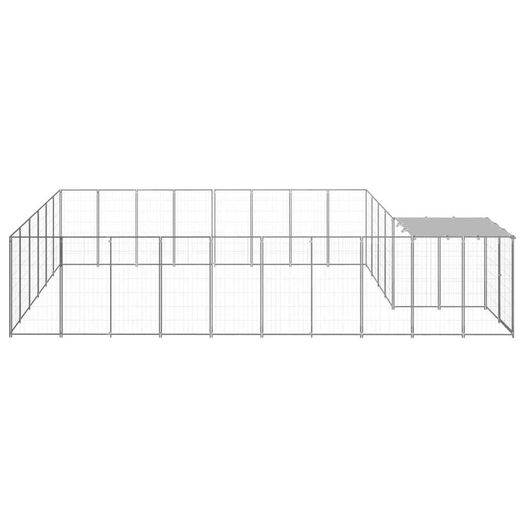 Koterec pre psy strieborný 15,73 m² oceľ