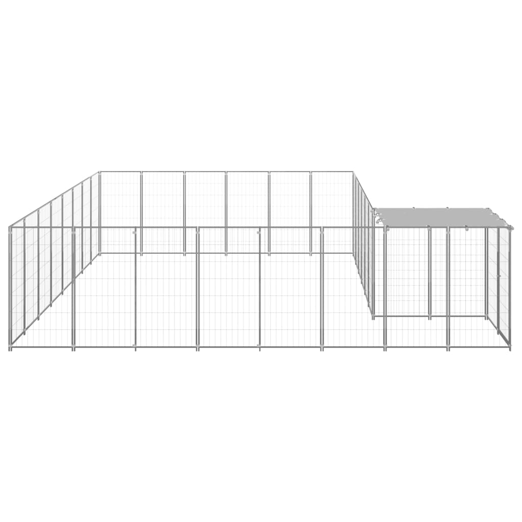 Koterec pre psy strieborný 15,73 m² oceľ