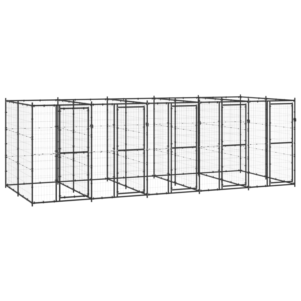 Vonkajšia voliéra pre psy oceľová 12,1 m²