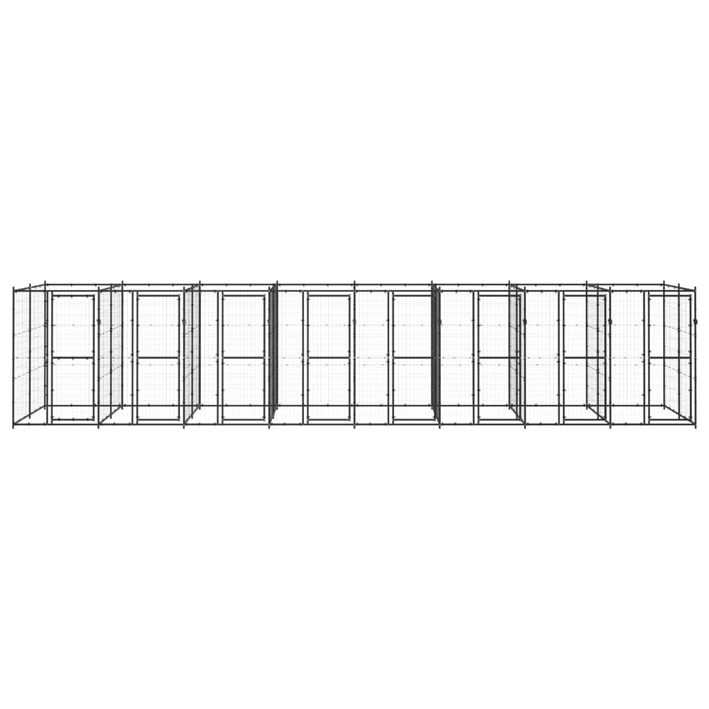 Vonkajšia voliéra pre psov oceľová 19,36 m²