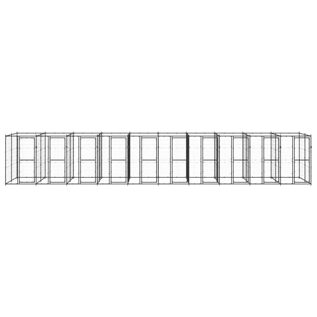 Vonkajšia voliéra pre psov oceľová 24,2 m²